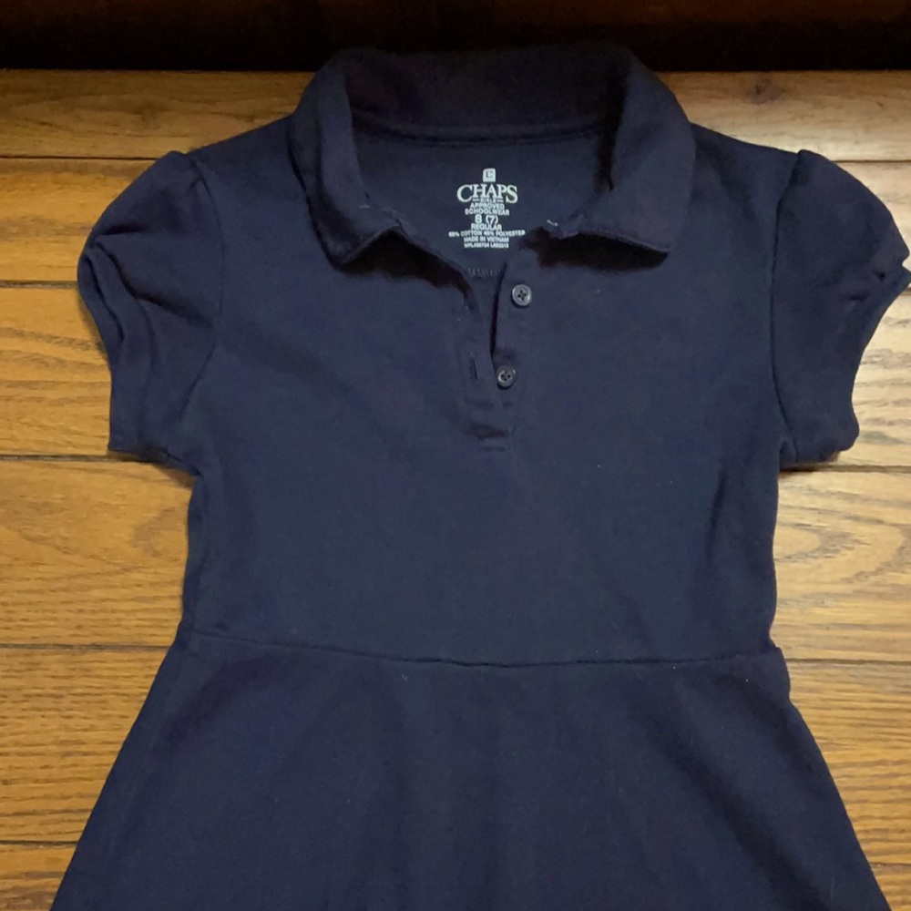 Chaps Girl’s School Uniform Dress Navy Size S (7)